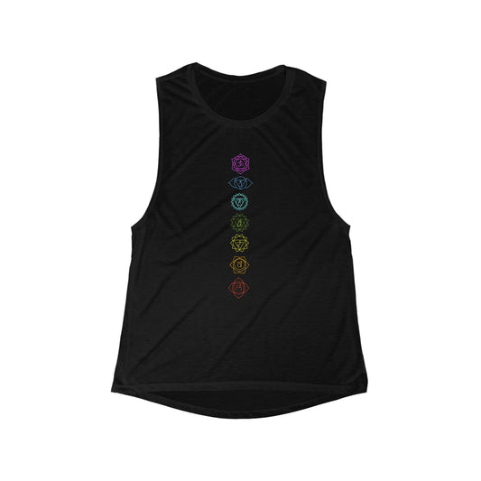 "Chakras" Women's Flowy Scoop Muscle Tank