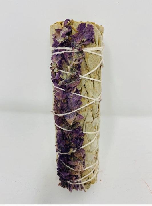 Lavender with White Sage Wand