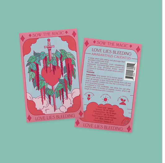 Love Lies Bleeding Tarot Garden + Gift Seed Packet